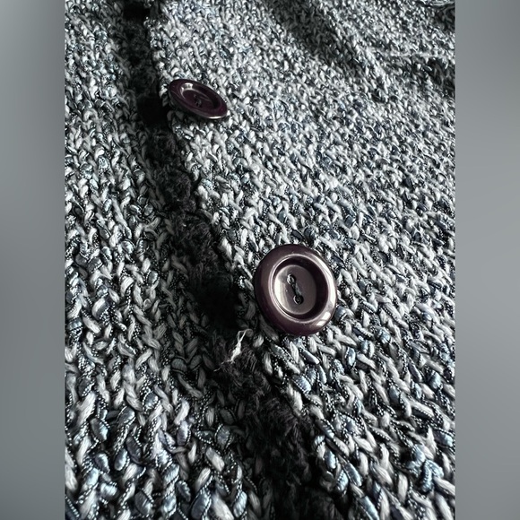 CLEO • petites knit ribbon blue cardigan textured cozy grandmacore cottagecore - Picture 15 of 16